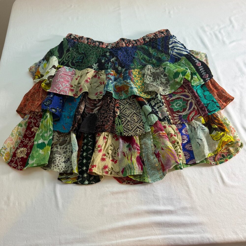 Young Threads Patchwork Boho Skirt XL Festival Hi… - image 1